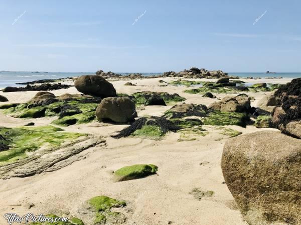 Photo La Baie du Kernic : J’adore ces couleurs 😊c, Baie du Kernic, Porsguen, sable, Rochers