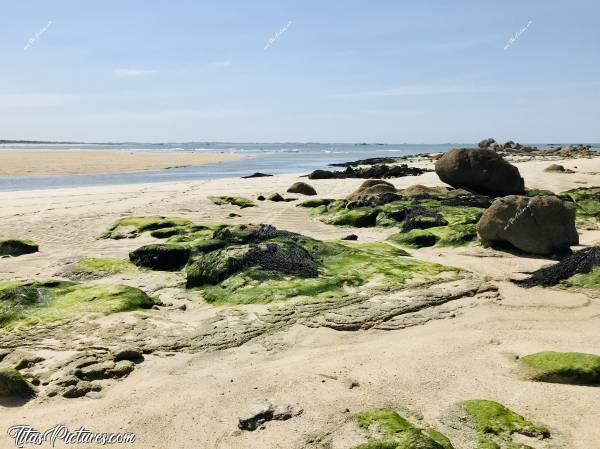 Photo La Baie du Kernic : La Baie du Kernic à marée basse.c, Baie du Kernic, Porsguen, sable, Rochers