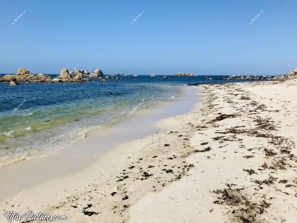 Photo Cléder : Entre la Grenouillère et le Port de Kerfissien..c, Cléder, mer, rochers, sable, algues