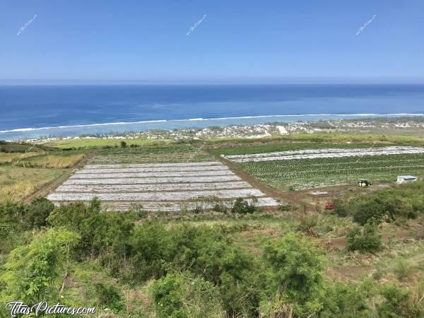 Photo Barrière de Corail : Barrière de Corail vue de la Route des Tamarins à l’Ouest de l’Ile. Plage de l’Hermitage dans le fond.c, La Réunion, Mer, Barrière de Corail