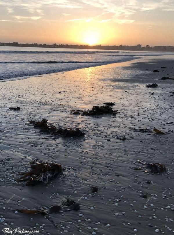 Photo Coucher de soleil : Coucher de soleil à la Baule.c, Coucher de soleil, mer, sable, vagues