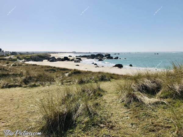 Photo Plage du Crémiou : Vue des Dunes de la Plage du Crémiou près de Méneham 😍😎c, Plage du Crémiou, Kerlouan, dunes, sable, rochers, mer