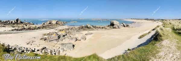 Photo Plage de Méneham : Vue panoramique d’une partie de la magnifique Plage de Méneham à Kerlouan. Très belle balade à faire tout le long de cette côte 😍😎c, Plage de Meneham, Kerlouan, Finistère, mer, sable, rochers, dune