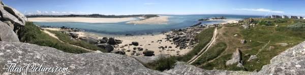 Photo La Baie du Kernic : Panoramique de la Baie du Kernic, à marée montante.c, Tita’s Pictures, Finistère, Baie du Kernic, Mer, Rochers, sable