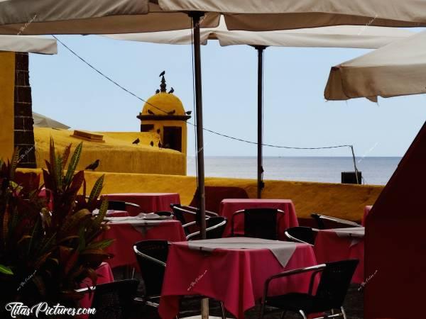 Photo Fortaleza de São Tiago : Vue d’une Terrasse, sur une des petites Tours de la Fortaleza de São Tiago. Un peu glauque avec tous ces corbeaux 😅 Mais la vue me plaisait 🥰c, Fortaleza de São Tiago, Funchal, Madère