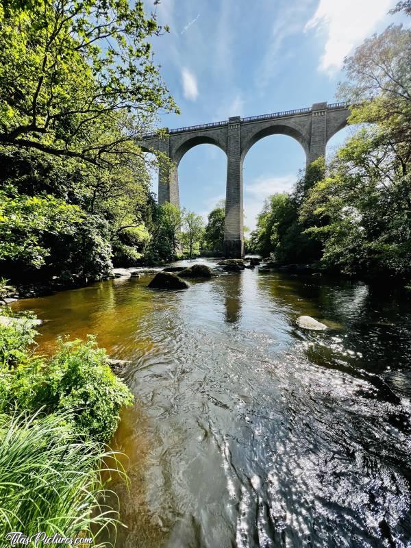 Photo Le Viaduc de Barbin : Petite pause au soleil sur un gros rocher, au bord de la Sèvre Nantaise, afin de profiter de cette belle vue sur le Viaduc de Barbin 😍😎c, Viaduc de Barbin, le Parc de la Barbinière, Saint-Laurent-sur-Sèvre