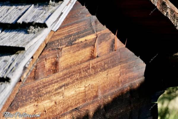 Photo Grenier à grains : Les constructions du 18ème siècle étaient faites en mélèze rouge qui est saturé de térébenthine naturelle. C’est ce qui rend le bois sombre une fois exposé au soleil.c, Vallée de Chamonix, les Alpes