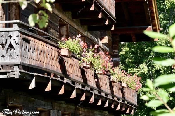 Photo Vallée de Chamonix : Quel beau Chalet, joliment fleuri de géraniums rouges, qui ressortent bien sur cette couleur de bois 👍🏻😍🥰
Regardez comme ce garde-corps est magnifique 👍🏻😍c, Vallée de Chamonix, les Alpes