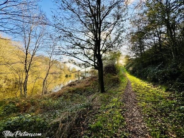 Photo Lac de la Vouraie : Belle randonnée de fin de journée bien fraîche au Lac de la Vouraie. La lumière du Coucher du Soleil était vraiment très belle et donnait de très belles couleurs d’automne sur la végétation 😍🥰 Oula ! Ça va grimper dur là 😅🥾💪🏼c, Lac de la Vouraie, Saint-Hilaire-le-Vouhis, Retenue de la Sillonnière, Coucher du Soleil