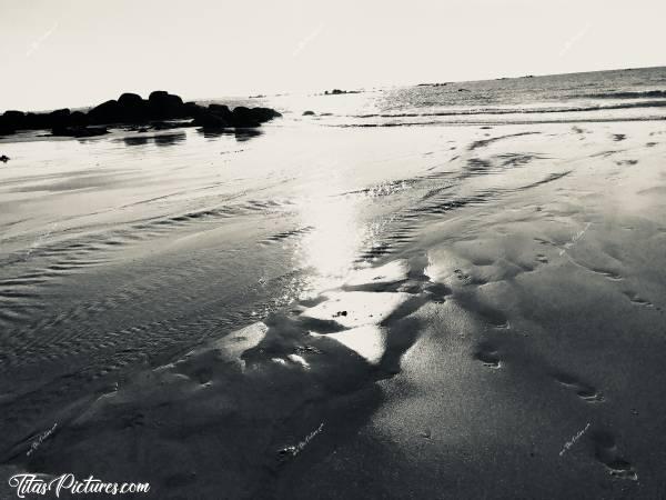 Photo Black & White Sea : Porsguen à marée descendante.c, Tita’s Pictures, Baie du Kernic, Mer, sable, Noir et Blanc