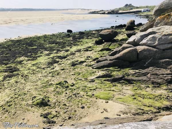 Photo La Baie du Kernic : La Baie du Kernic à marée basse. 
Vue dans le fond sur la Dune et mon Rocher préféré. Et vue sur le petit Port.c, Mer, Sable, Bateaux, Rochers, Dunes