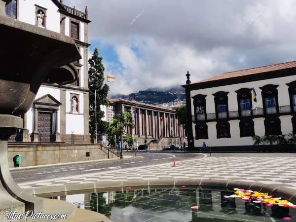 Photo Funchal : Place de l’Hôtel de ville de Funchal. Comme il y avait beaucoup de monde, j’ai pas pu prendre un plan plus large 😔c, Madère, Funchal, Hôtel de Ville