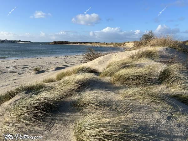 Photo L’anse du Guillec : Les dunes de l’anse du Guillec, à Plougoulm. On peut voir en face, le joli petit port de Moguériec. Il s’agit du lieu où la rivière le Guillec se jette dans la mer. c, Tita’s Pictures, L’anse du Guillec, Mer, Rivière 