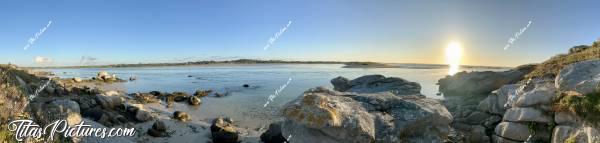 Photo La Baie du Kernic  : Panoramique de la Baie du Kernic, au niveau du passage étroit entre la mer et la Baie. La mer était en train de monter. c, Tita’s Pictures, Baie du Kernic, Plouescat 