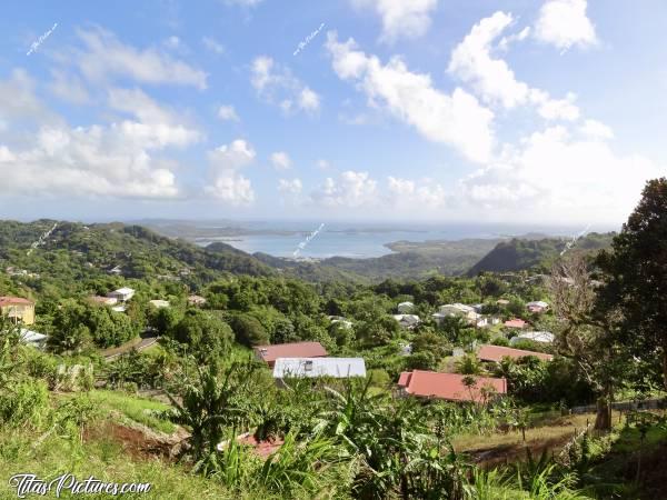 Photo La Martinique  : La Martinique sauvage vue des hauteurs. Je ne me rappelle plus du nom de l’endroit. Je me rappelle seulement qu’on se trouvait sur une petite route très élevée sur l’île et qu’on pouvait voir la mer des deux côtés, car il s’agissait d’un passage étroit. Quelqu’un aurait une idée où ça peut se situer ?c, Tita’s Pictures, La Martinique 