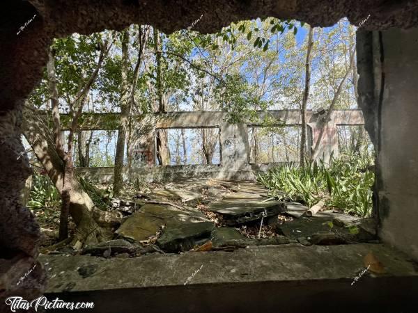 Photo Fort de la Pointe du Bout  : Voici les vestiges du Fort de la Pointe du Bout, aux Trois-Îlets à la Martinique. Pour ceux qui suivent mon travail depuis le début, cette photo prise au travers d’un encadrement de fenêtre sans fenêtre, ne vous rappelle pas quelque chose ? Bon biensur, le sujet de la photo n’était pas le même 🤭😄c, Tita’s Pictures, Martinique, Fort de la Pointe du Bout 