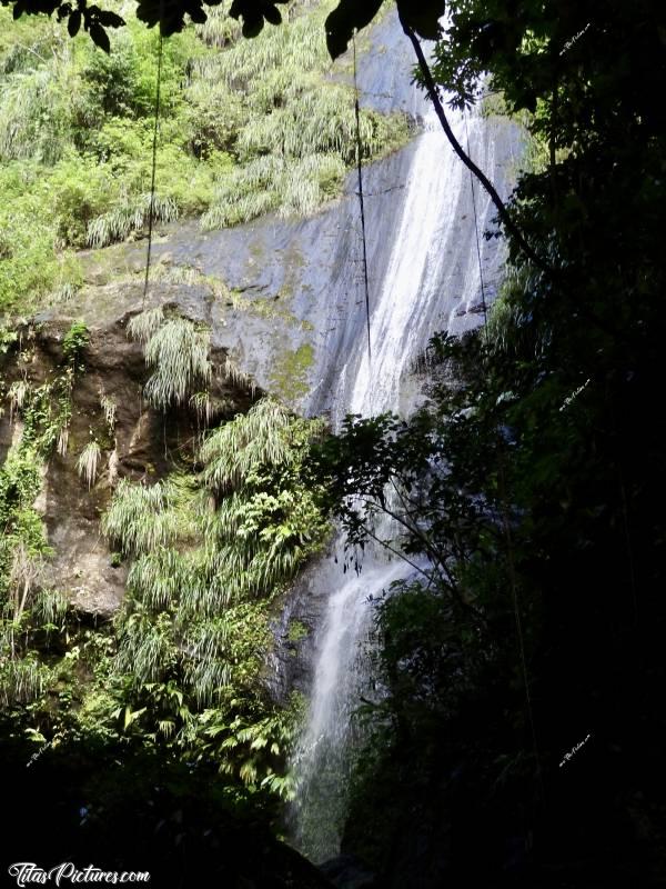 Photo Cascade de la Rivière Couleuvre : La magnifique Cascade de la Rivière Couleuvre, dans le Nord-ouest de la Martinique 😍 Pour l’admirer, il faut la mériter ! La randonnée pour l’atteindre est assez physique et faut franchir plusieurs fois la rivière. Pour ne pas être trempé, vaut donc mieux prévoir la saison sèche 🤭😅c, Tita’s Pictures, la Martinique, Cascade de la Rivière Couleuvre