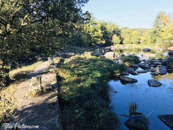 Photo St-Laurent-sur-Sèvre : La Sèvre Nantaise au mois d’Octobre avec un niveau très bas.c, Rivière, Rochers, Vieilles pierres