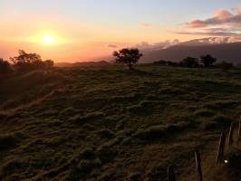 Le Sud Est de la Réunion : La Réunion, Coucher du Soleil, mer, Montagnes, prairies