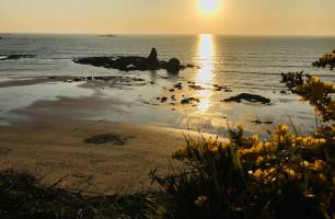 La Mine d’Or : Pénestin, plage, Coucher de soleil, Rochers, mer