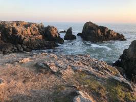 Batz-sur-Mer : Batz-sur-Mer, mer, Rochers, Coucher de soleil