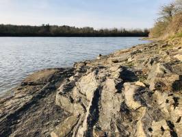 Retenue de Rochereau : Retenue de Rochereau, Lac, Rochers, Coucher de soleil