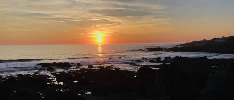 Batz-sur-Mer : Batz-sur-Mer, mer, Rochers, Coucher de soleil