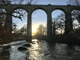 Le Pont de Barbin : Pont de Barbin, Viaduc, La Barbinière, Coucher de soleil