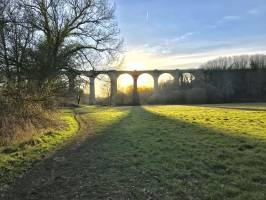 Le Pont de Barbin : Pont de Barbin, Viaduc, La Barbinière, Coucher de soleil