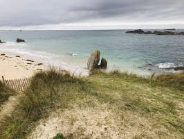 Plage des Amiets : Cléder, Plage, Mer, sable, rochers, Goëmon