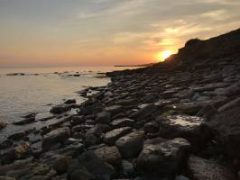 La Plage du Veillon : Plage du Veillon, Rochers, mer, Coucher de soleil