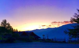 Les Coches : Coucher de soleil, Les Alpes, Ranch