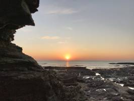 Pointe de Saint-Gildas : Pointe de Saint-Gildas, Préfailles, Coucher de soleil