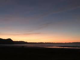 Saint-Michel-en-grève : Coucher de soleil, Saint-Michel-en-grève, Mer, Sable