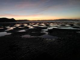 Saint-Michel-en-grève : Coucher de soleil, Saint-Michel-en-grève, Mer, Sable