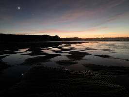 Saint-Michel-en-grève : Coucher de soleil, Saint-Michel-en-grève, Mer, Sable