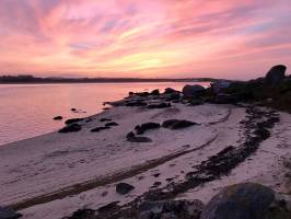 La Baie du Kernic : Baie du Kernic, Coucher de soleil, Mer, Dunes, Rochers