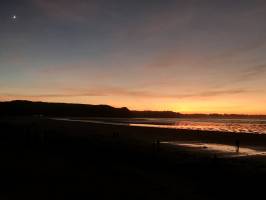 Saint-Michel-en-grève : Coucher de soleil, Saint-Michel-en-grève, Mer, Sable