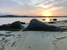 La Baie du Kernic : Baie du Kernic, Coucher de soleil, Mer, Dunes, Rochers