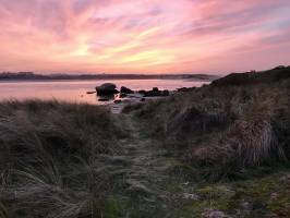 La Baie du Kernic : Baie du Kernic, Coucher de soleil, Mer, Dunes, Rochers