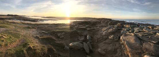 Île Grande : Île Grande, Coucher de soleil, rochers, mer