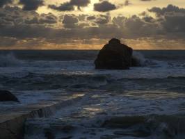 Saint-Gilles-Croix-de-Vie : Saint-Gilles-Croix-de-Vie, Coucher de soleil, Mer, Rochers