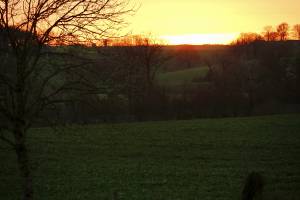 Coucher de soleil : Coucher de soleil, Campagne, Vendée, champs