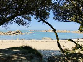 Plage du Phare de Pontusval : Plage du Phare de Pontusval, sable, rochers, mer