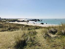 Plage du Crémiou : Plage du Crémiou, Kerlouan, dunes, sable, rochers, mer