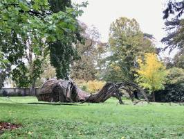 Pieuvre géante : Pieuvre géante, Statue bois, Jardin des Plantes, Rouen