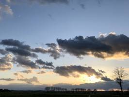 Coucher de soleil : Coucher de soleil, Campagne, nuages