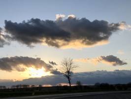 Coucher de soleil : Coucher de soleil, Campagne, nuages