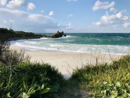 Crac’h zu : Crac’h zu, Cléder, Plage, Sable Blanc, Rochers