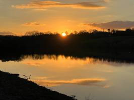 Lac de la Vouraie : Lac de la Vouraie, Saint-Hilaire-le-Vouhis, Retenue de la Sillonnière, Coucher du Soleil